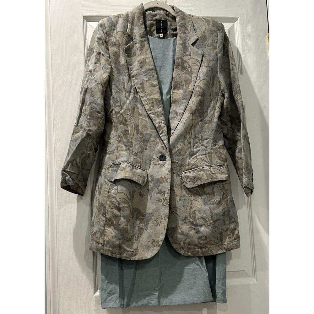 Paradox Vintage Two Piece Ensemble, Sleeveless Dress And Fitted Blazer Size 10